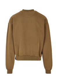 Brun sweatshirts med rund hals, elastisk kant og manchetter samt en blød tekstur. Har en afslappet pasform og ingen synlige tryk eller accenter.
