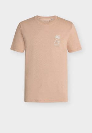 TOM TAILOR DENIM, FINE STRIPE PRINTED T-SHIRT - Μπλουζάκι με στάμπα - faded copper orange