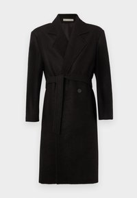 DOUBLE BREASTED COAT WITH BELT - Klasisks mētelis - black
