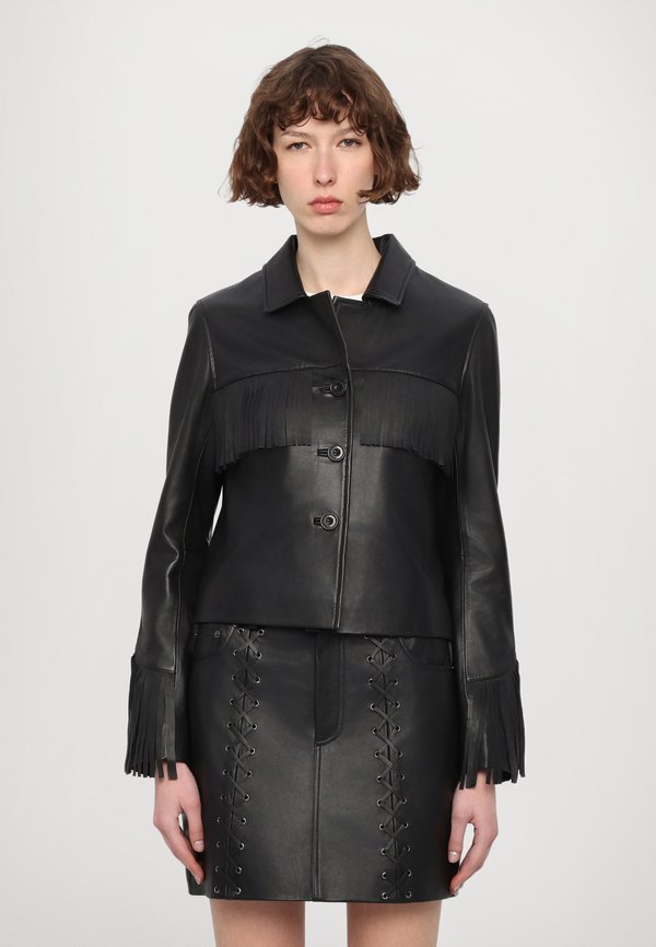 FRINGED JACKET - Leather jacket