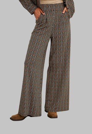 NÜD by Nekane, PANTALÓN PALAZZO ESTAMPADO CON BOLSILLOS LATERALES. - Pantalones - black
