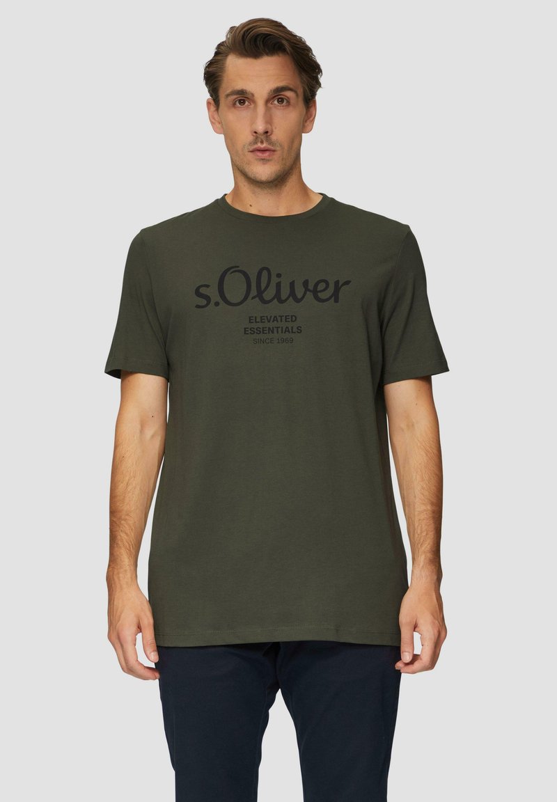 s.Oliver LOGO  - T-Shirt print - olivgrün