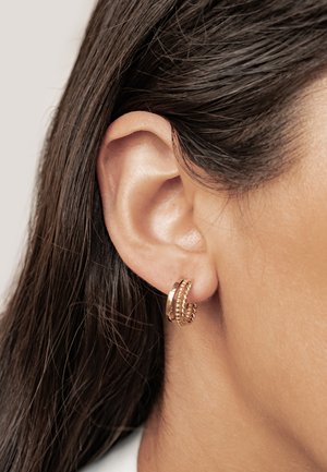 Hey Happiness, TWIST & BEAD HOOP - Earrings - gold-coloured