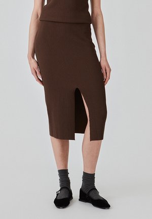 Modström SKIRT - Pieštukinis sijonas - dark coffee