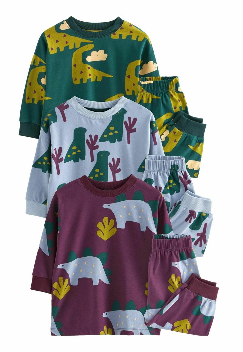 Next 3 PACK REGULAR FIT SET - Pigiama - green  blue  purple dinosaur
