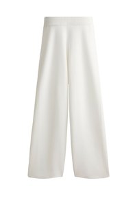 SIDE RIB STRAIGHT-LEG KNIT - Jogginghose - white