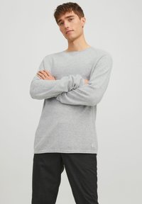 Jack & Jones - JJEHILL CREW NECK - Jumper - light grey melange Thumbnail Image 1