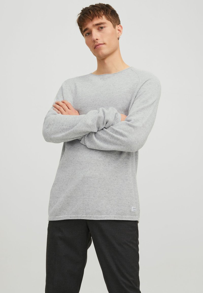 Jack & Jones - JJEHILL CREW NECK NOOS - Pulóver - light grey melange, Nagyítás