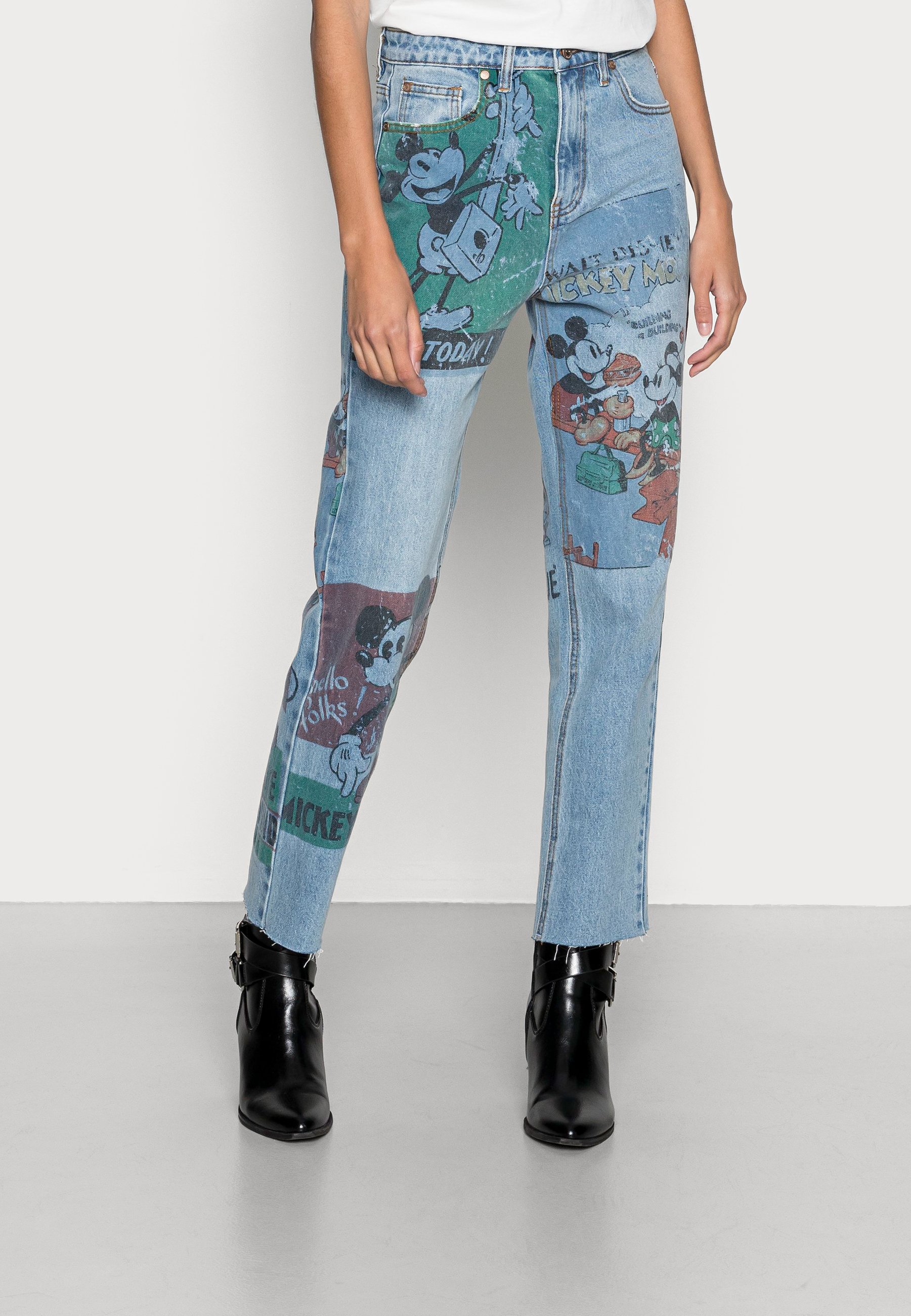 Desigual INDIA MICKEY - Jeans Straight Leg - blue/mehrfarbig - Zalando.de