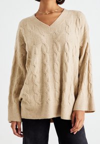 ONLY Stickad tröja - beige