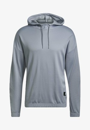 Felpa con cappuccio a maniche lunghe grigio chiaro, dotata di coulisse, tessuto strutturato, vestibilità rilassata e etichetta con logo sul lato sinistro in basso.