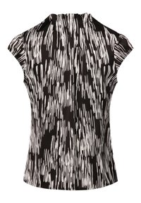 Top in bianco e nero con maniche a cappuccio, realizzato in tessuto morbido, con un motivo a righe verticali e un taglio rilassato.