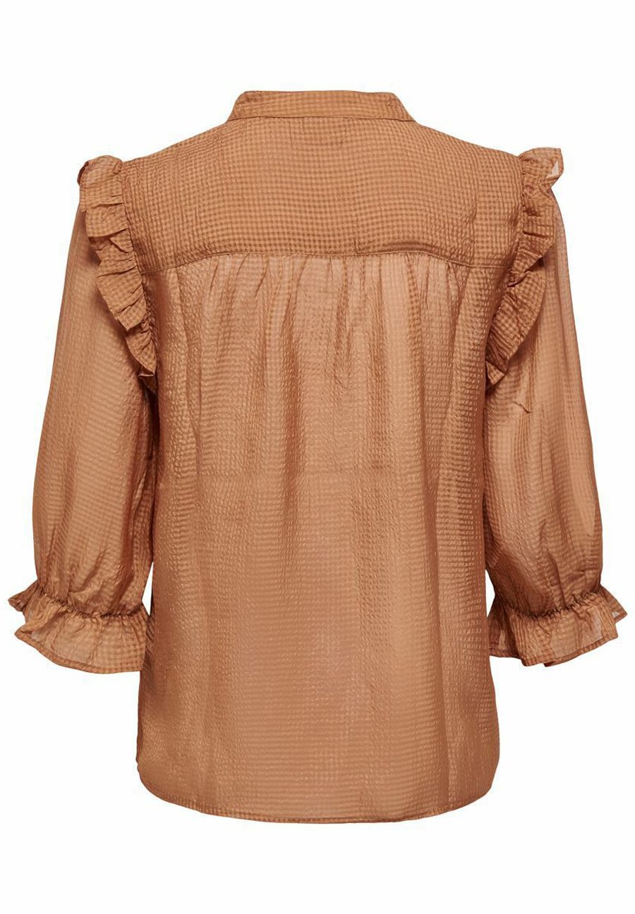 JDY JACQUELINE DE YONG - Button-down blouse - argan oil/brown - Zalando.de