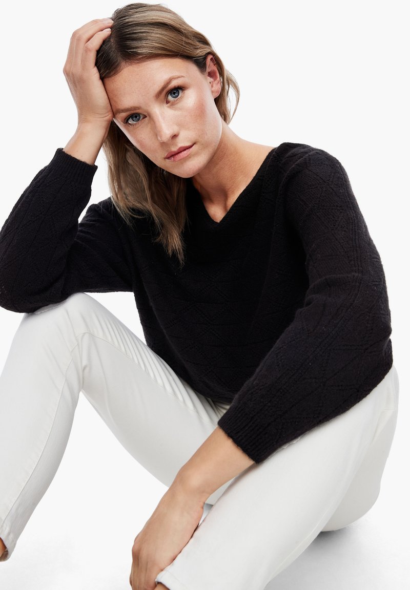 Damen Strickjacken | s.Oliver Strickpullover black/schwarz - TR87586 Damen Strickjacken | s.Oliver Strickpullover black/schwarz - TR87586
