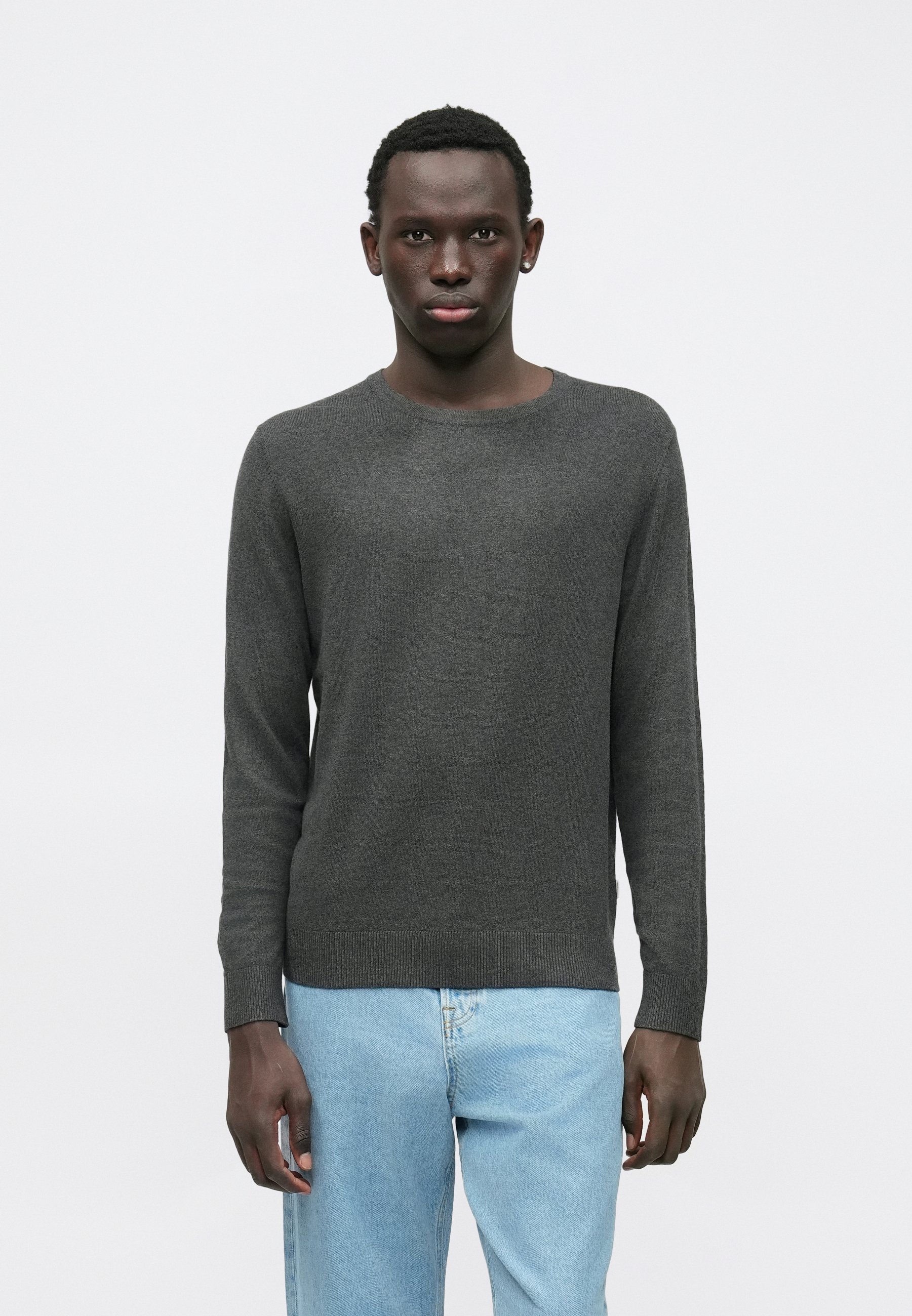 JACK & JONES Maglione Uomo Girocollo Jjebasic Knit Crew Neck Noos - Maglia Basic In Cotone