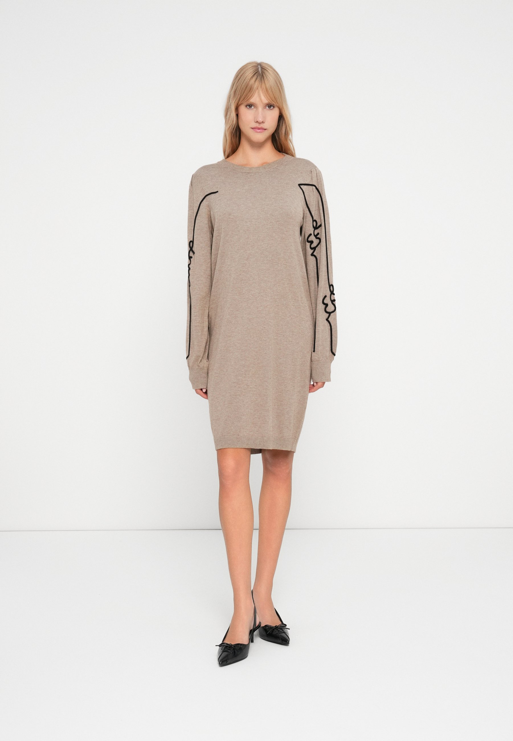 Object OBJTHESS - Jumper dress - fossil/black/light brown - Zalando.ie Object OBJTHESS - Jumper dress - fossil/black/light brown - Zalando.ie