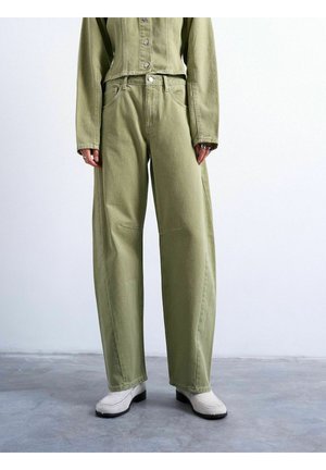 TSBREE - Wide leg - medium green denim