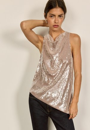 BHOEM, SEQUIN COWL MINI DRESS - Cocktailjurk - nude