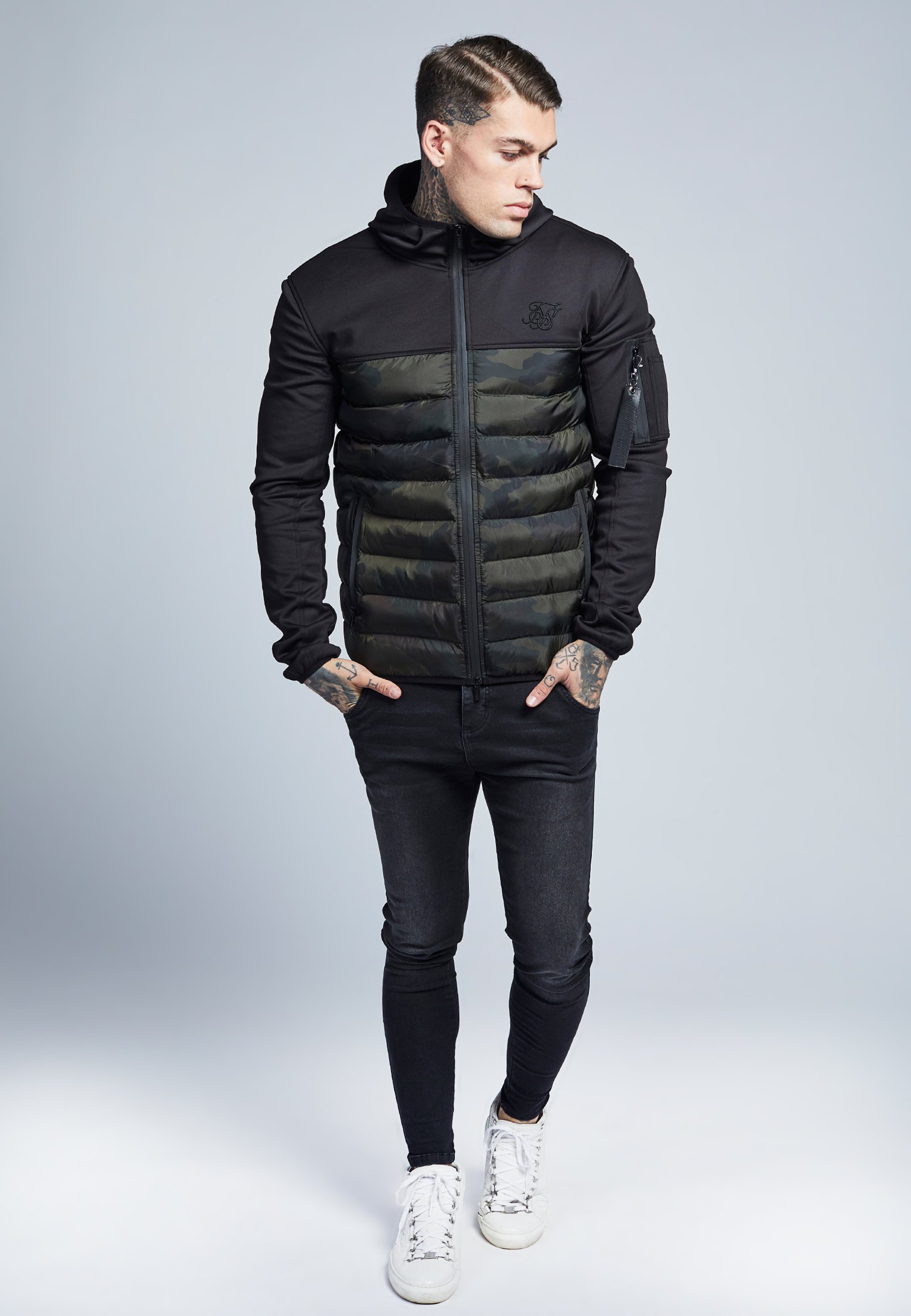 SIKSILK NEO PREME BUBBLE JACKET Übergangsjacke black SIKSILK NEO BUBBLE JACKET Übergangsjacke blackschwarz