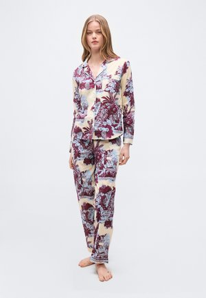 WOMENS LONG  - Σετ πιτζάμας - tippi cream/blue/plum