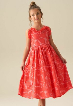 Angel & Rocket, REGULAR FIT - EVIE PRINT FRILL SWING DRESS - Hverdagskjole - red