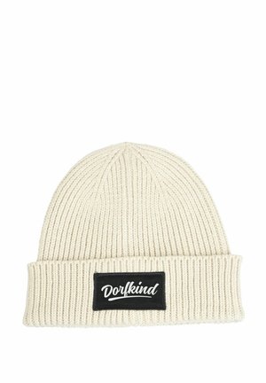 PATCH MIT SPRUCH DORFKIND AUFDRUCK LUSTIG - Beanie - beige