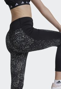 adidas Performance JUNIOR - Leggings - black/silver met.