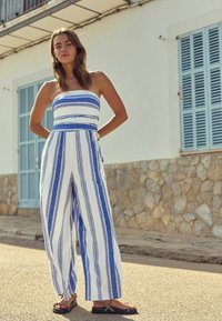 Next BANDEAU SUMMER TALL - REGULAR FIT - Jumpsuit - blue and white stripe