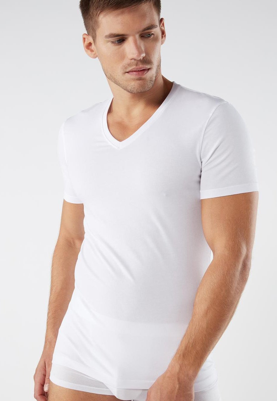Eminence Baumwolle Unterhemd Basic Eminence Herren T-Shirt V-Ausschnitt - 100% Baumwolle Premium Unterwäsche Baumwoll Unterhemd Herren