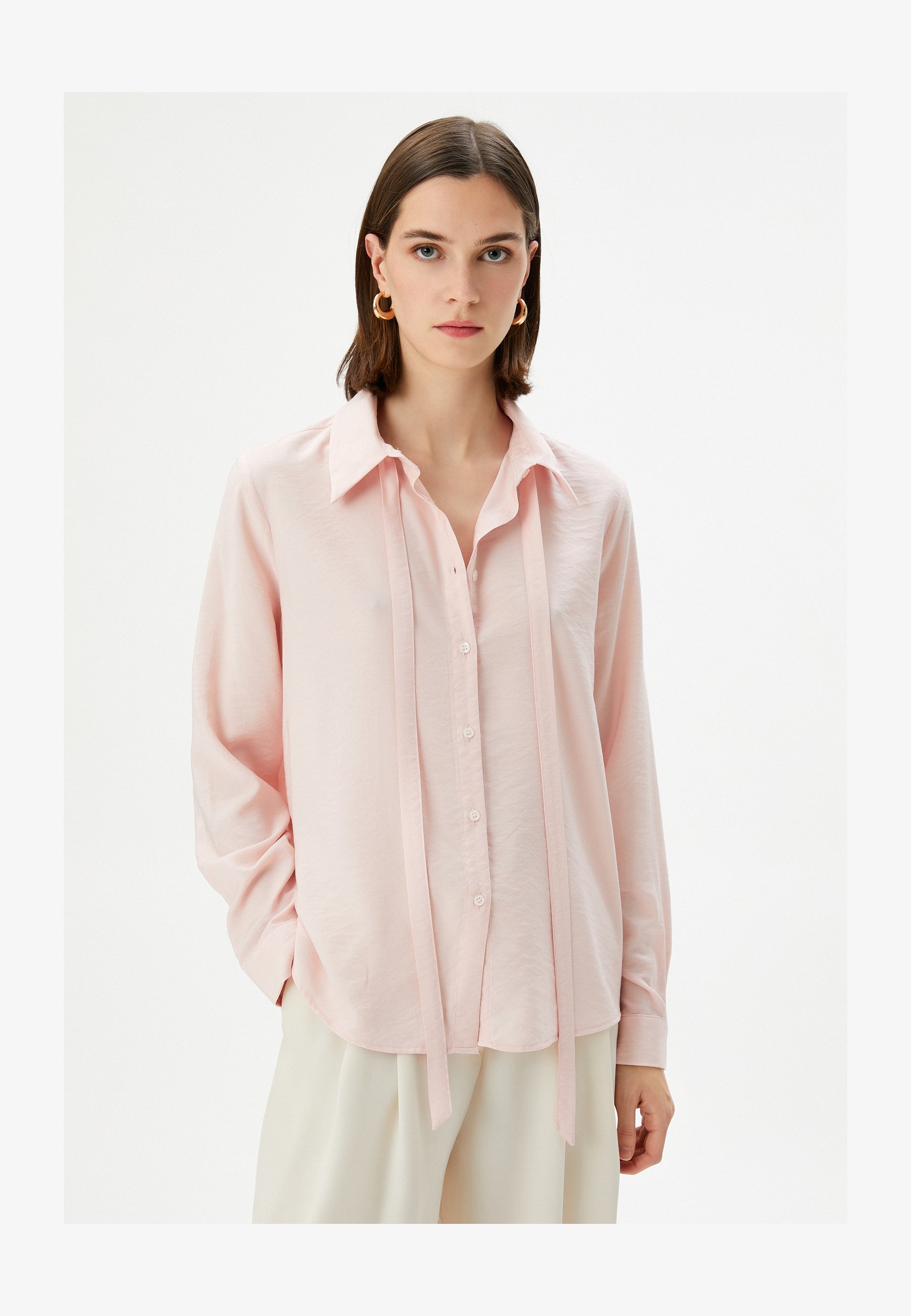 Koton Camicia Donna In Cotone Con Bottoni – Maniche Lunghe, Tasca, Colore Bianco (Taglia 42)