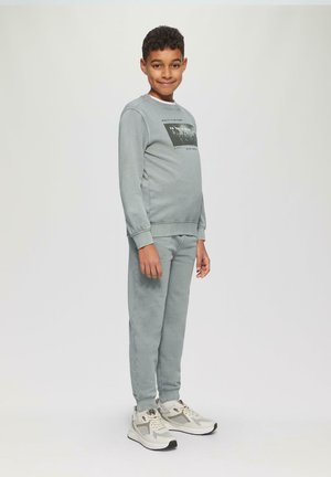 ELASTISCHE  MIT RIPPBÜNDCHEN - Tracksuit bottoms - taubengrau