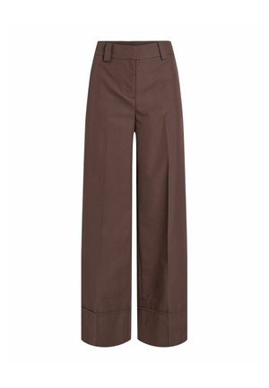 Rouge Edit, WIDE-LEG TROUSERS MID-WAIST - Pantalon classique - seal brown
