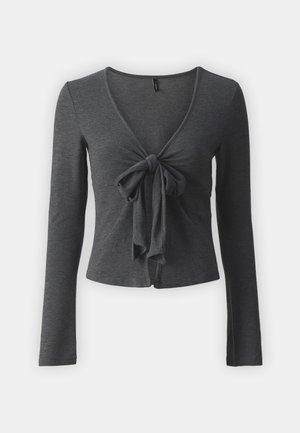 ONLY ONLAMERA - Tops ar garām piedurknēm - black melange