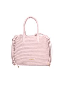 Borsa a tracolla rosa con texture e motivo a diamante, due manici e tracolla staccabile. Dotata di finiture in metallo dorato e dettagli con logo.