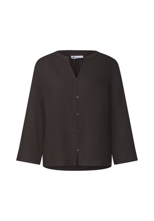 Street One, 3/4-ARM BLUSE MIT SPLIT NECK - Blouse - black coffee