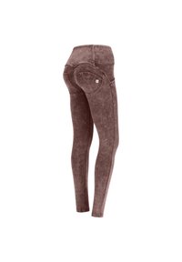 Freddy PUSH UP WR UP VITA ALTA CON BOTTONI BLEACHED - Leggings - french roast