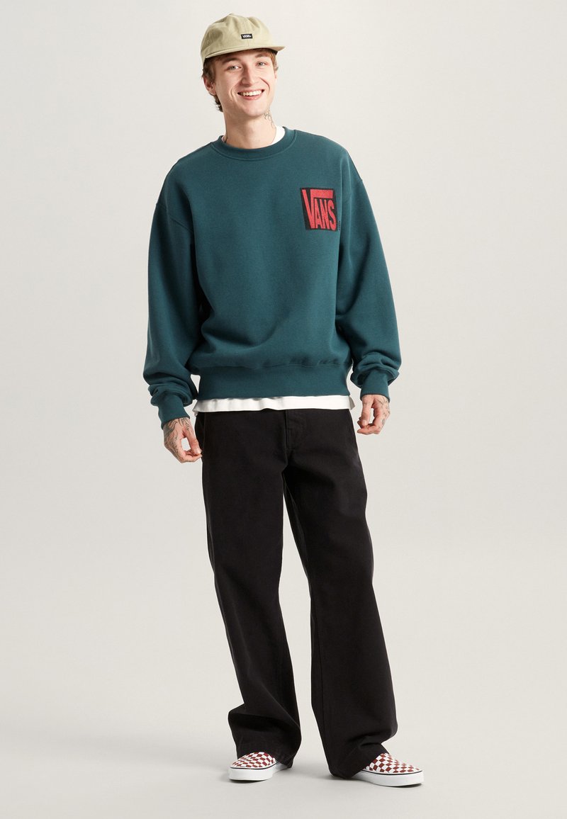 Vans STRETCH STACK CRACKLE CREW - Mikina - medium green