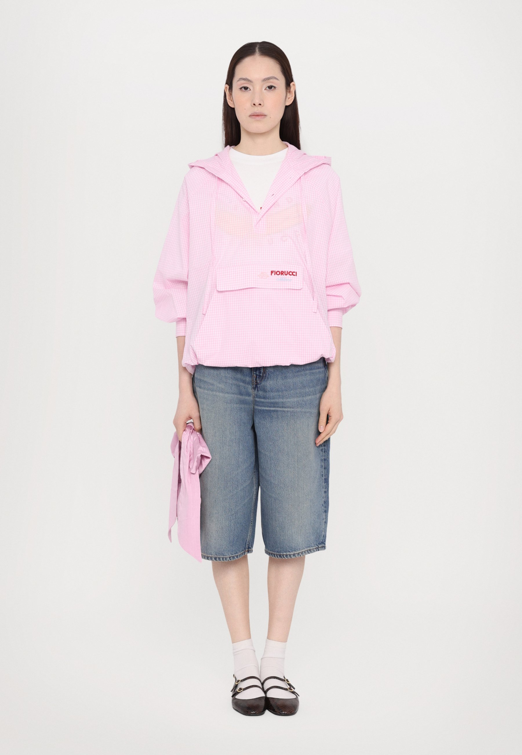 売れ筋商品|||フィオルッチ シャツ レディース トップス GINGHAM LOGO HOODIE SHIRT - Blouse - baby pink Fiorucci GINGHAM LOGO HOODIE SHIRT - Blouse - baby pink/pink