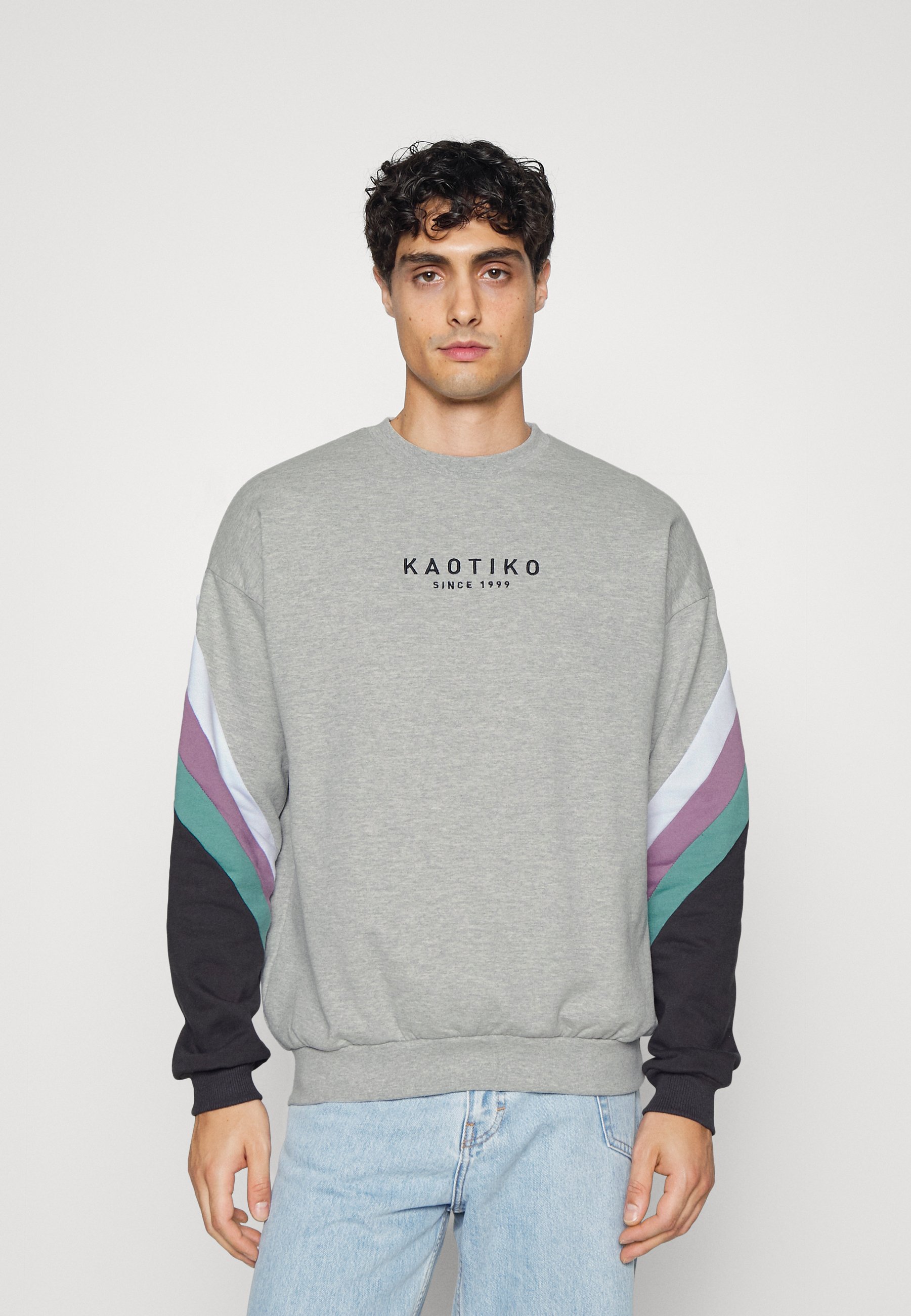 Kaotiko CREW WALKER UNISEX - Sweater - grey/white/lila/grijs - Zalando.be