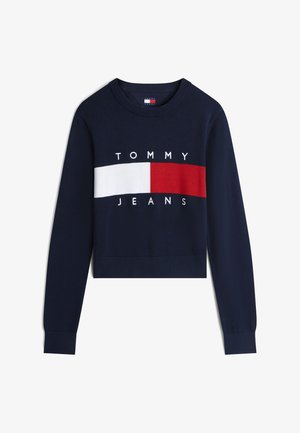 Tommy Jeans, FLAG CREW - Trui - dark night navy