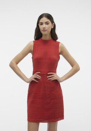 Vero Moda VMHONEY LACE SHORT DRESS  - Φόρεμα σε ίσια γραμμή - pompeian red