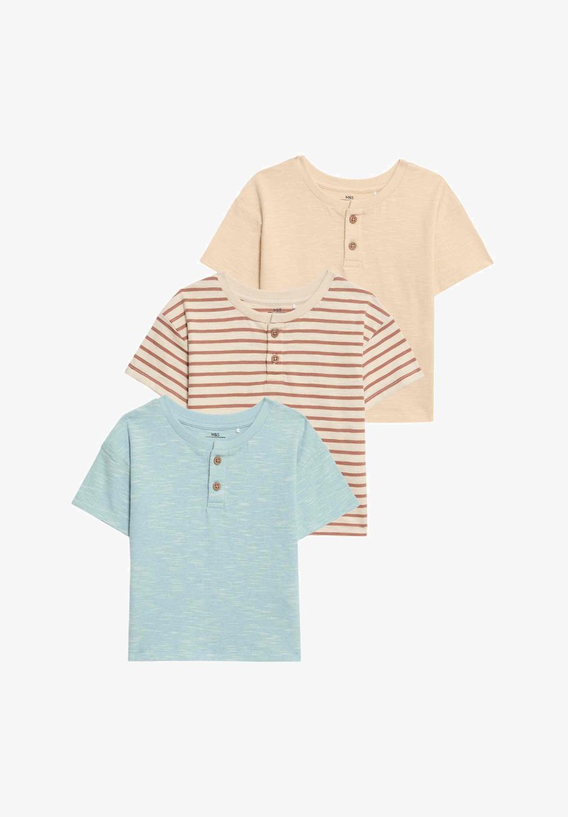 Marks & Spencer 3PK STRIPED PLAIN - T-shirt med print - multi