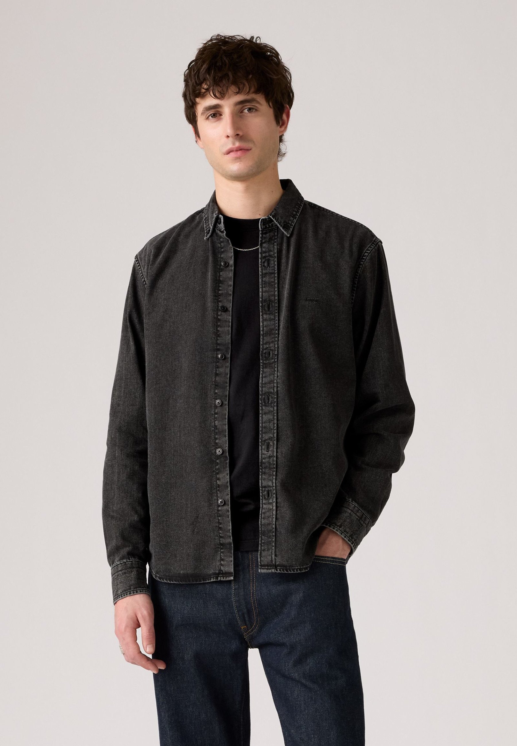 Levi's® AUTHENTIC - Shirt - gizmo washed black/black denim