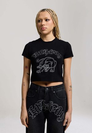 PANTHER EMBROIDERED TEE - T-shirt con stampa - black