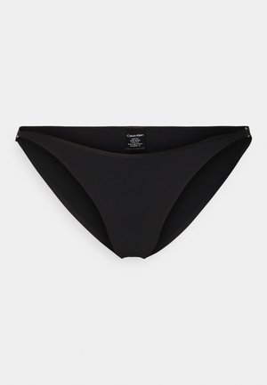 Zwarte bikini-bottom van soepel materiaal. Heeft een klassieke snit met een minimalistisch ontwerp, een elastische tailleband en een discreet merklabel.