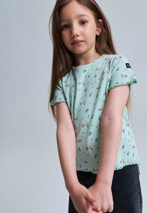 Polarn O. Pyret, FLORAL ALLOVER PATTERN T-SHIRT UNISEX - Print T-shirt - cameo green