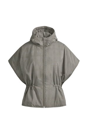 OYSHO, CHECK CAPE-STYLE QUILTED GILET - Cape - camel