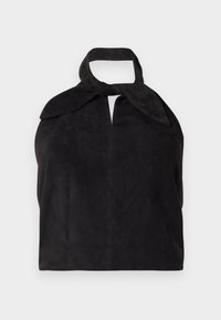 TIE NECK HALTER - Top - black