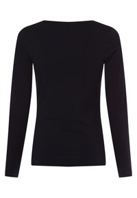 Długi rękaw, koszulka z okrągłym dekoltem w kolorze czarnym. Wykonana z miękkiego, elastycznego materiału, cechuje się prostym wzornictwem bez widocznych wzorów czy akcentów.