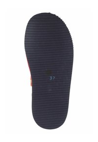 Sole of a black sandal with horizontal grooves and size number 37 visible in the center against a white background.